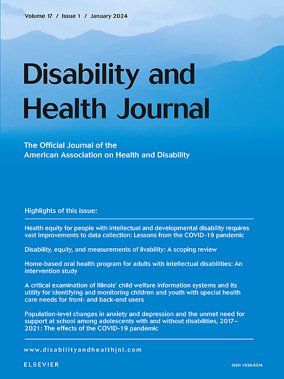 Go to journal home page - Disability and Health Journal